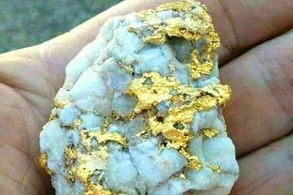 Gold specimen taken 3 kms from Adumbi at Kitenge